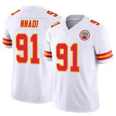 Limited Youth Derrick Nnadi White Road Jersey - #91 Football Kansas City  Chiefs 100th Season Vapor Untouchable Size S(10-12)